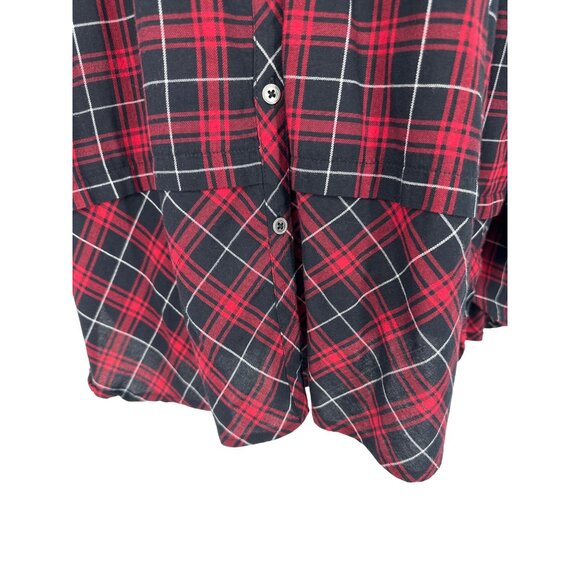 J. Jill Red Plaid Long Sleeve Button Front Blouse Holidays Festive Size L - Picture 3 of 9